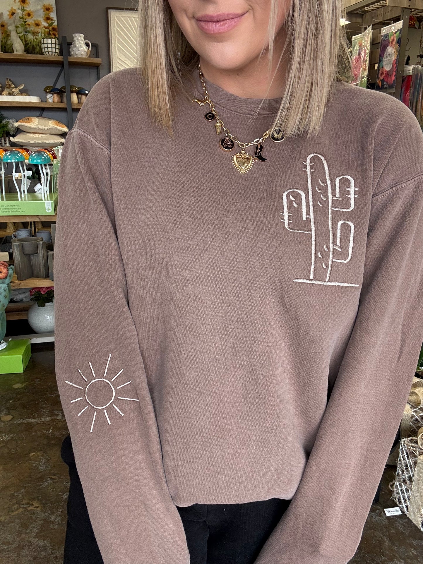Cactus and Sun Sweatshirt.