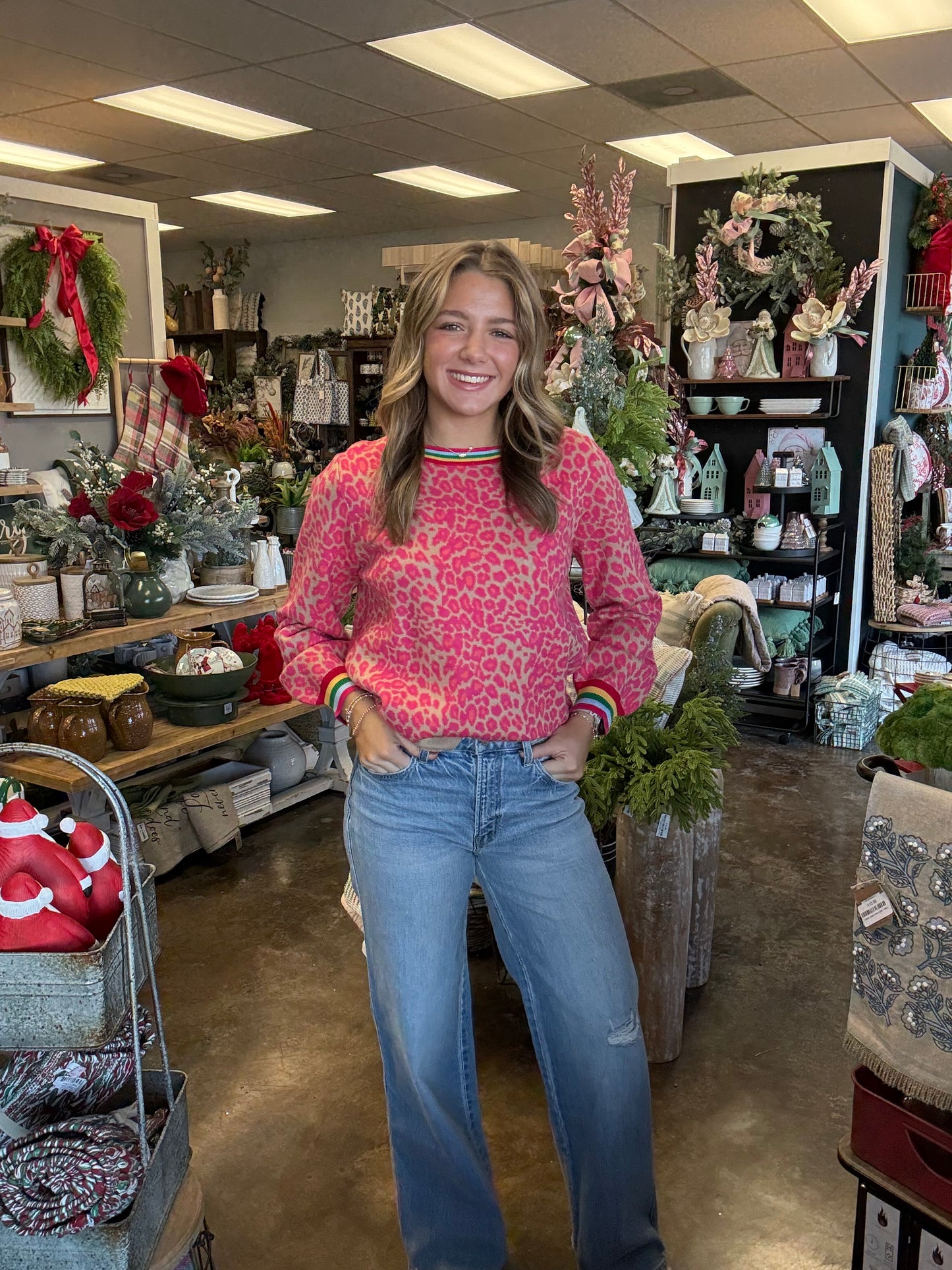 Hot Pink Leopard Sweater