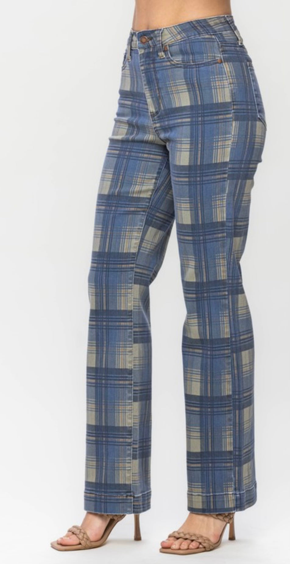 Blue/Plaid Vintage Straight Leg