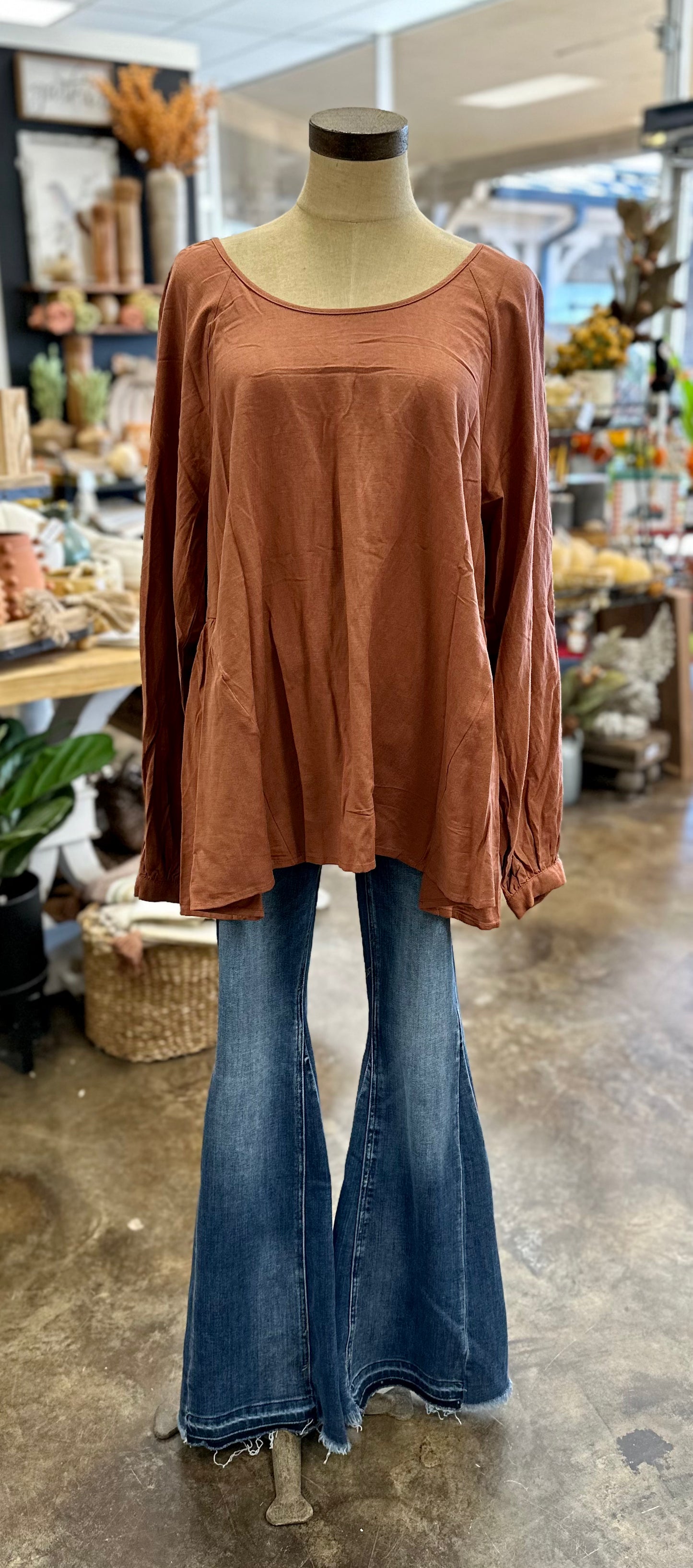 Back Tie Flare Blouse