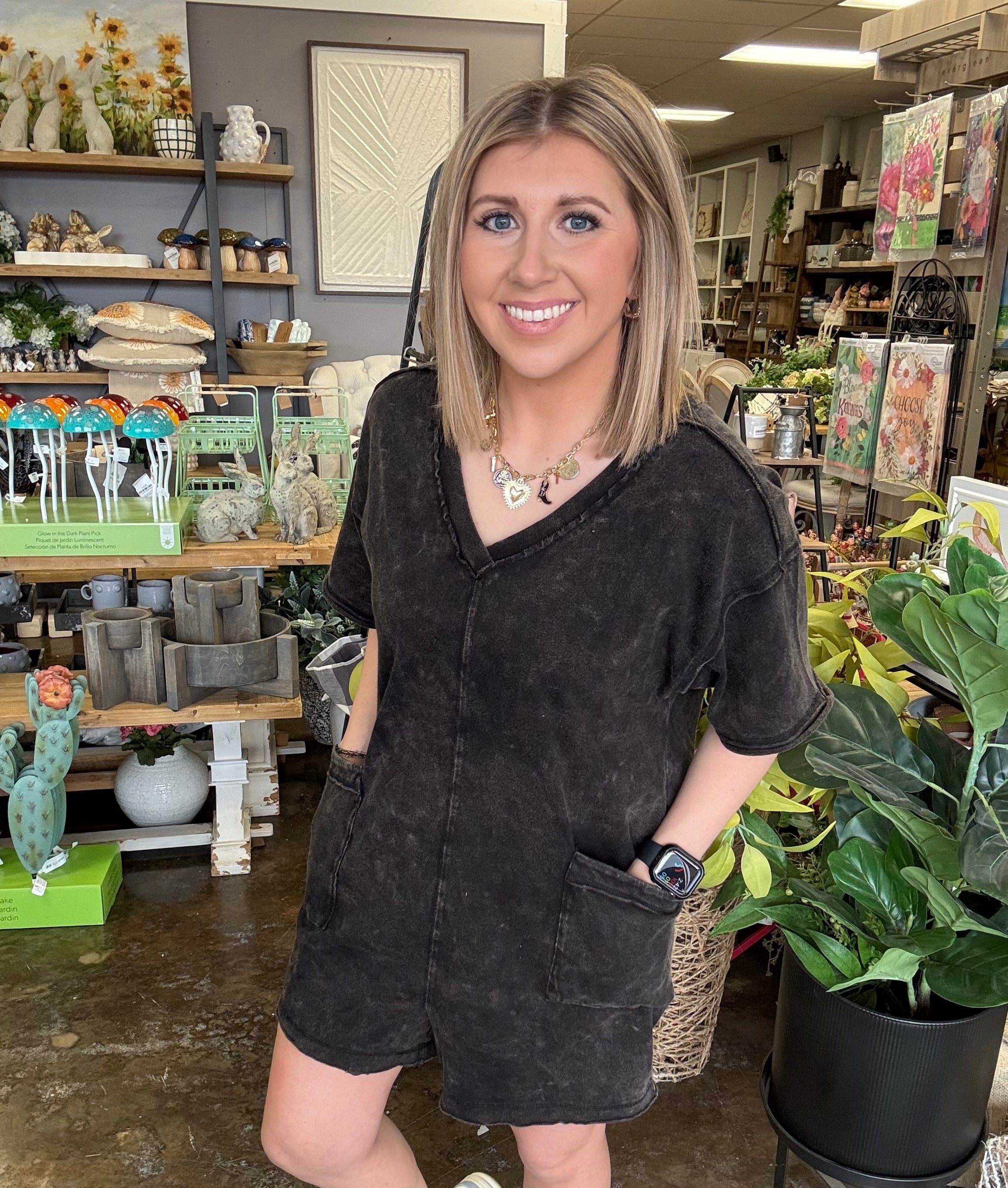 Black Cotton Romper