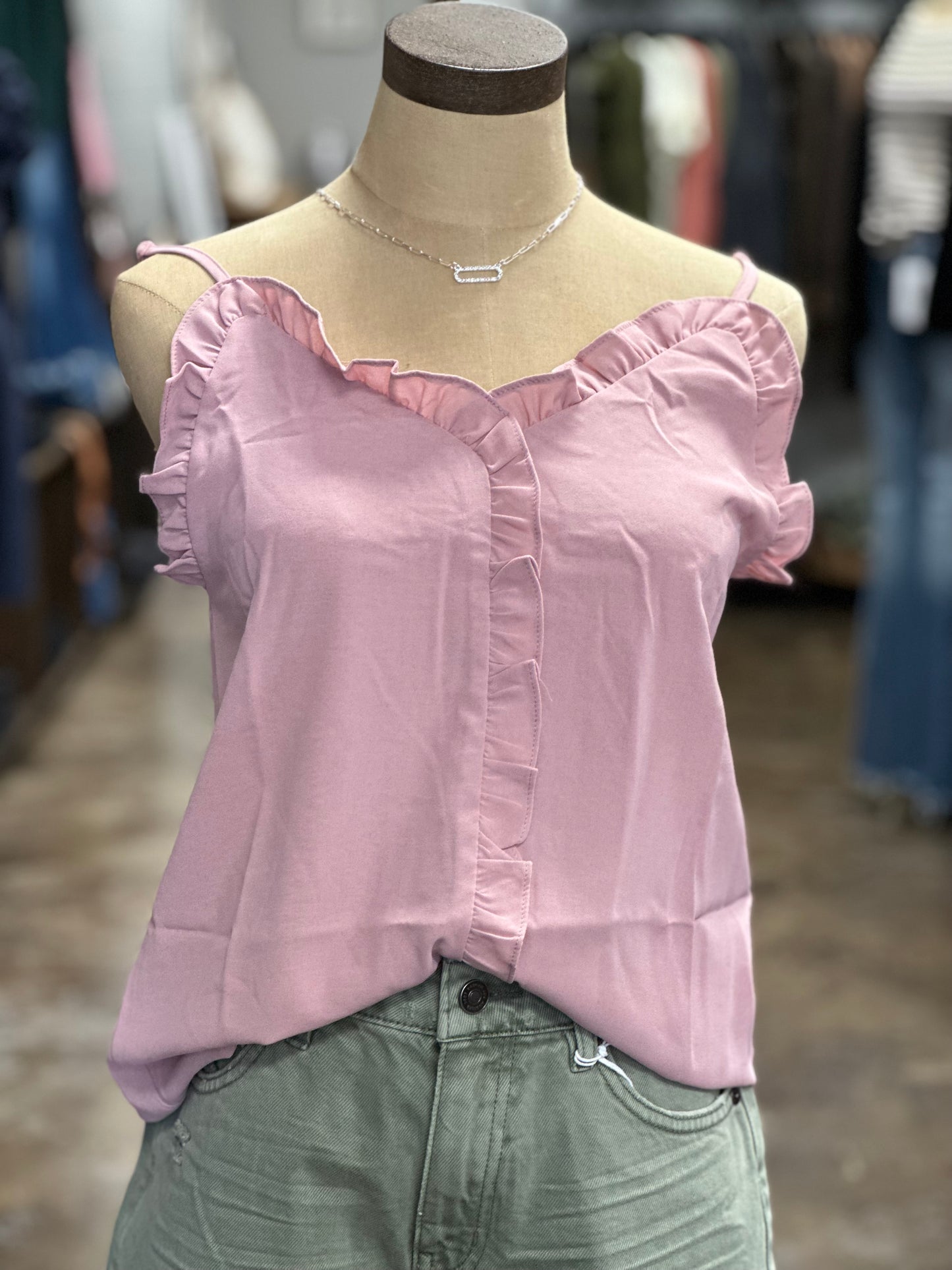 Frilled Tank - Pink