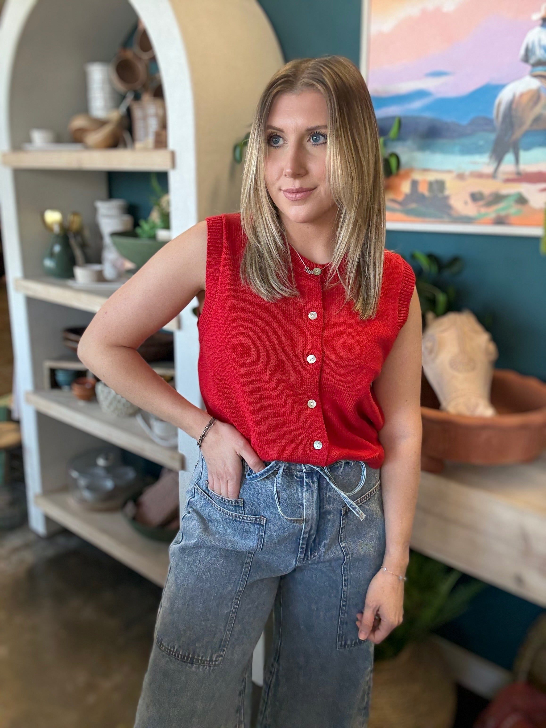 Ease & Grace Washed Oversized Wide Leg Denim