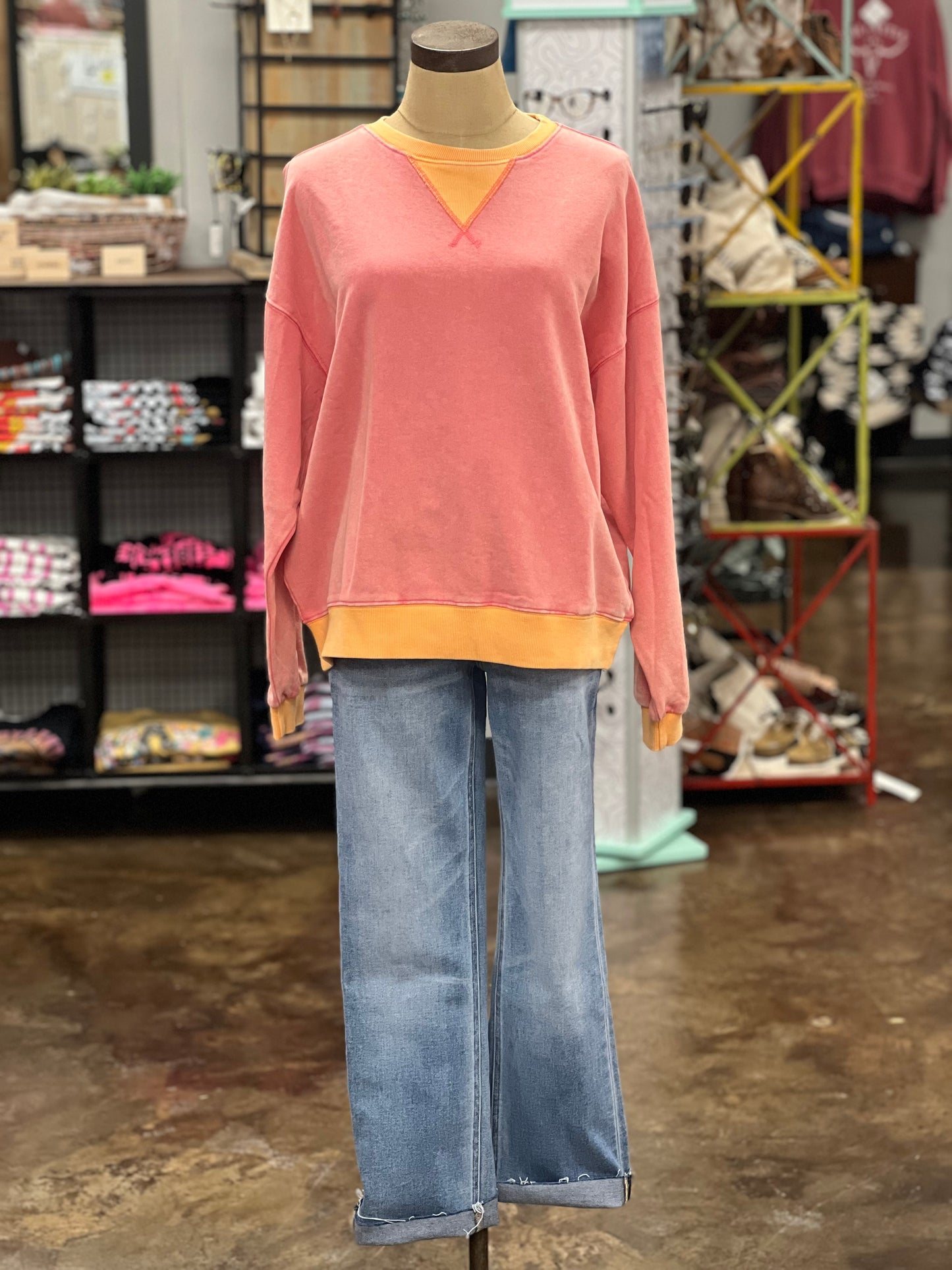 Coral French Terry Sweatshirt