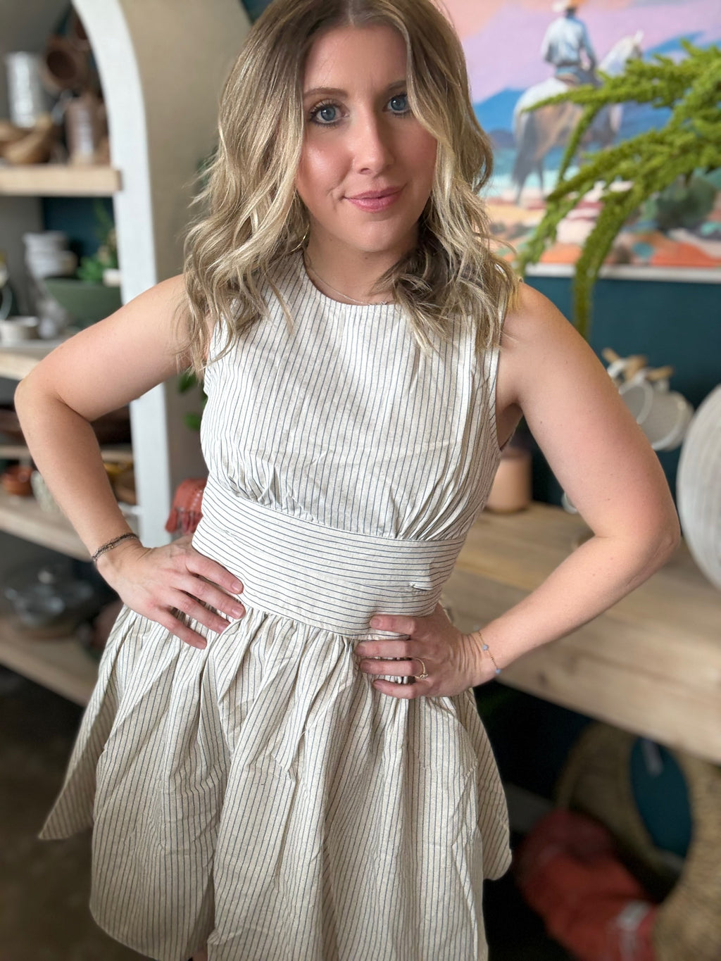 Seaside Breeze Open Back Mini Dress