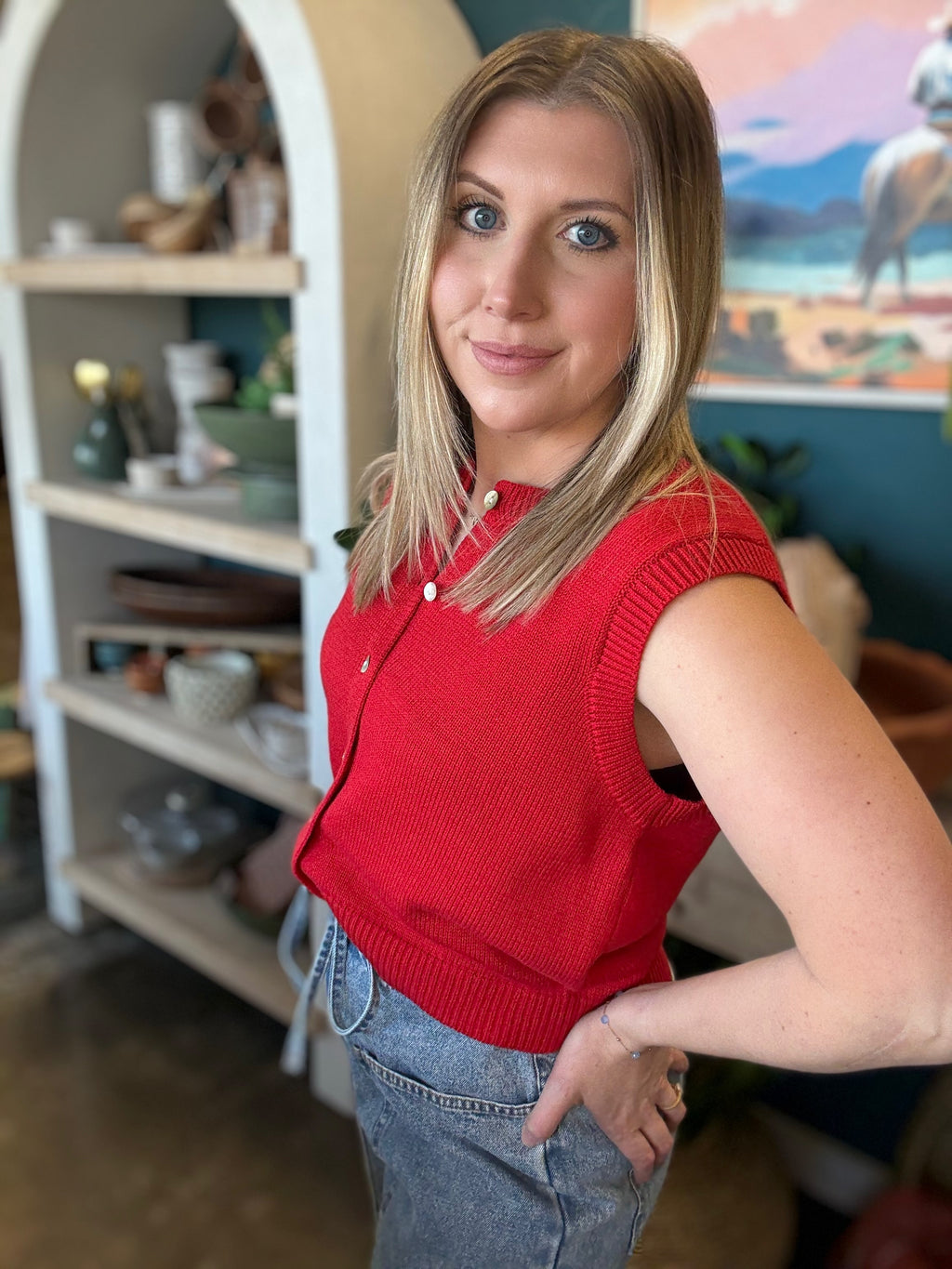 The Classic Button Knit Top