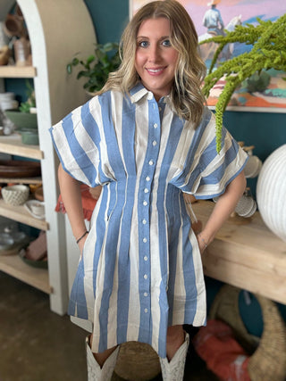 Stripe Pintuck Dress