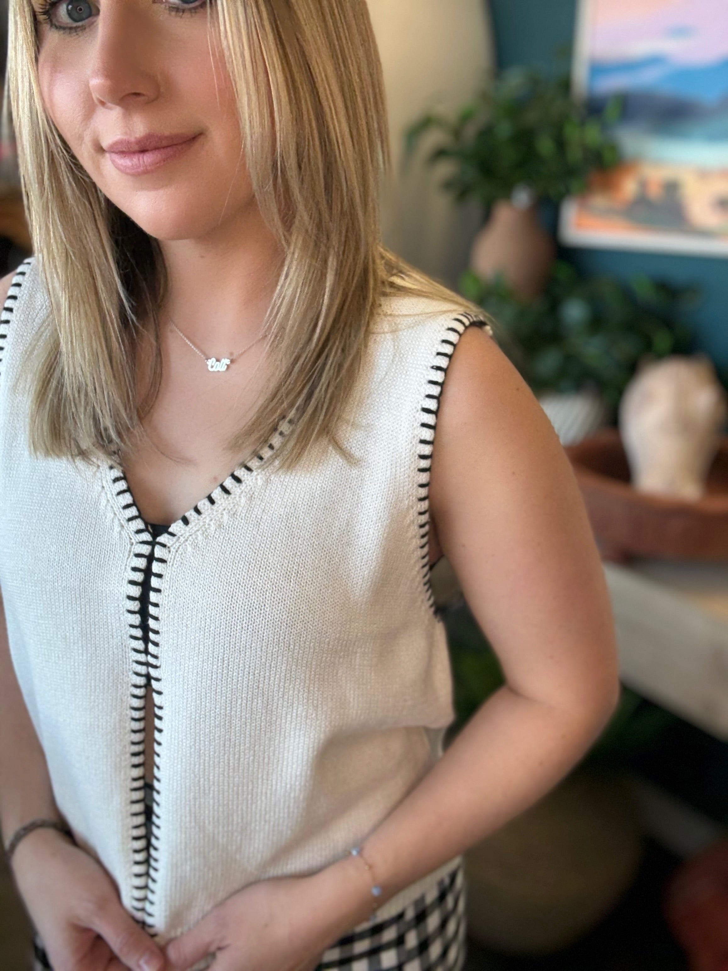 Stitch Detail Knit Vest