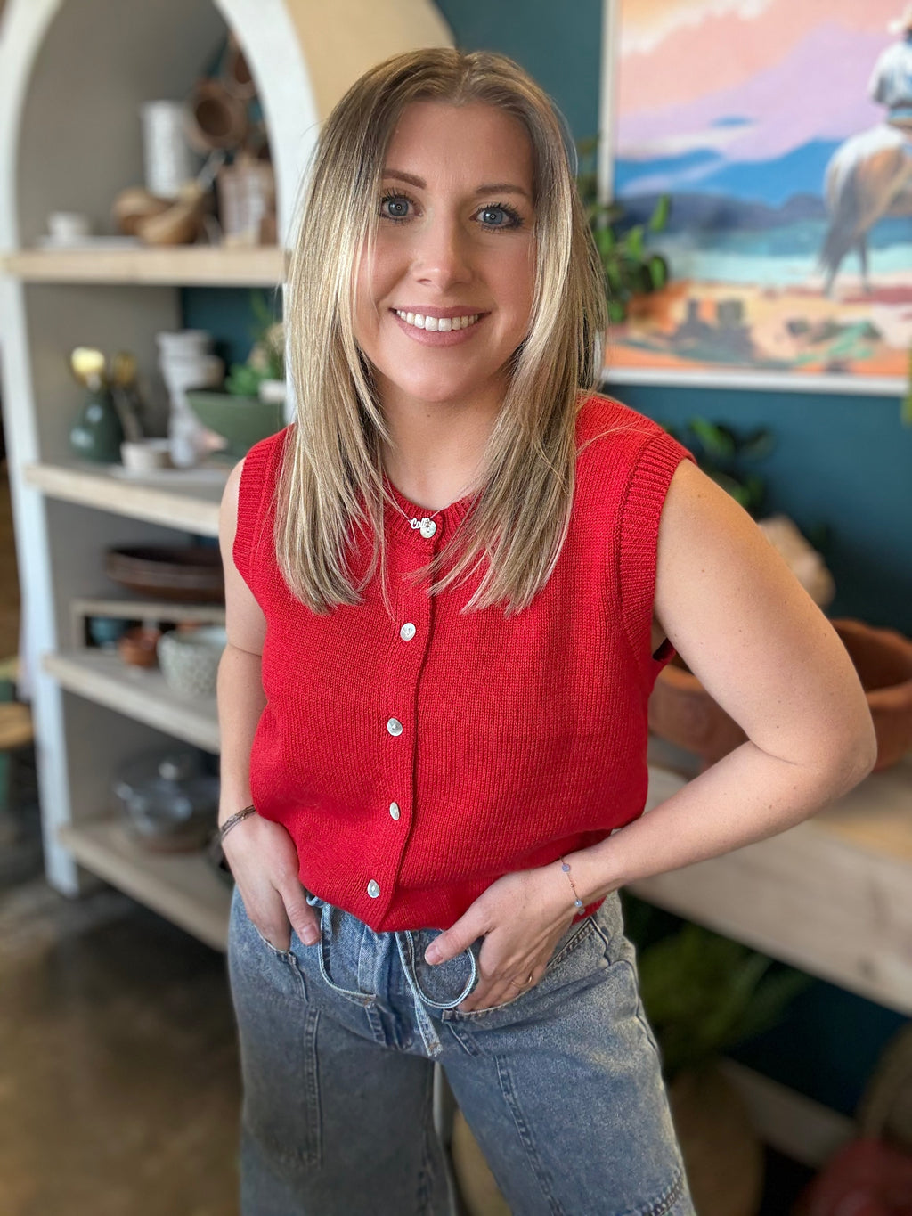 The Classic Button Knit Top