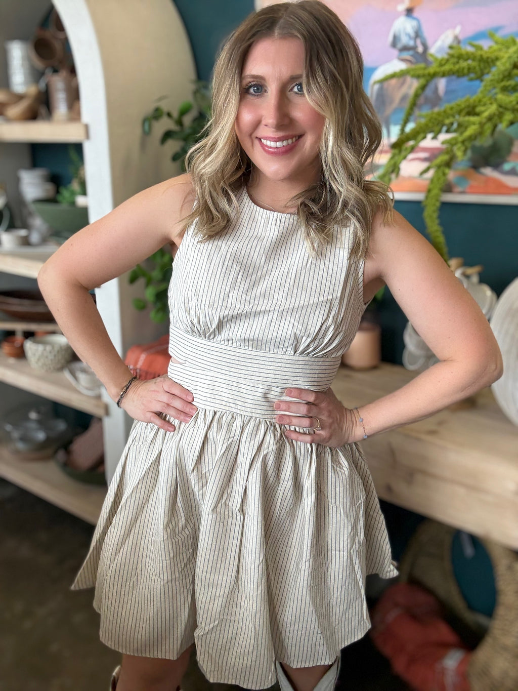 Seaside Breeze Open Back Mini Dress