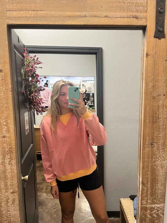 Coral French Terry Sweatshirt