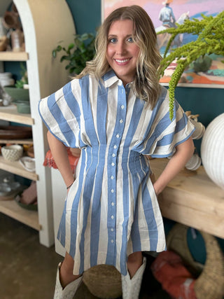 Stripe Pintuck Dress