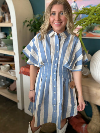 Stripe Pintuck Dress