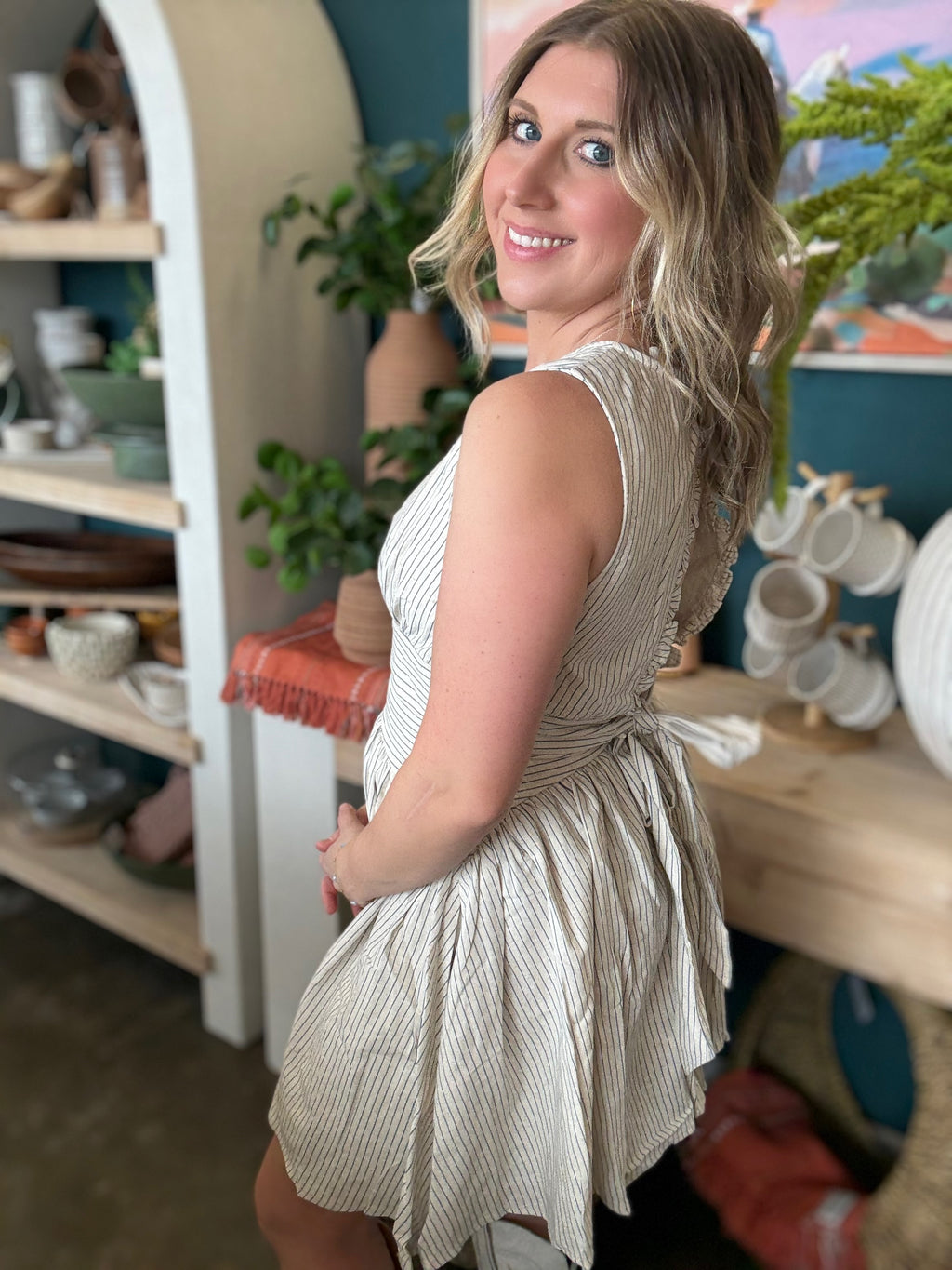 Seaside Breeze Open Back Mini Dress