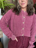 Mineral Washed Sunday Stroll Cardigan — Rosewood
