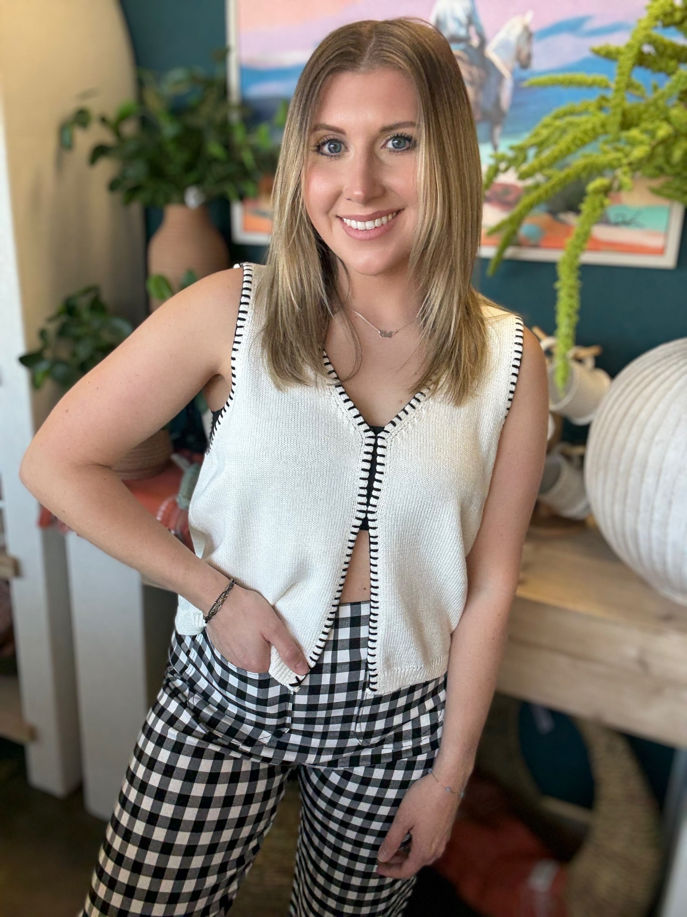 Stitch Detail Knit Vest