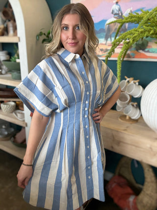 Stripe Pintuck Dress
