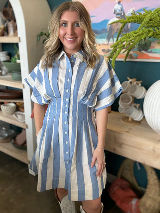 Stripe Pintuck Dress