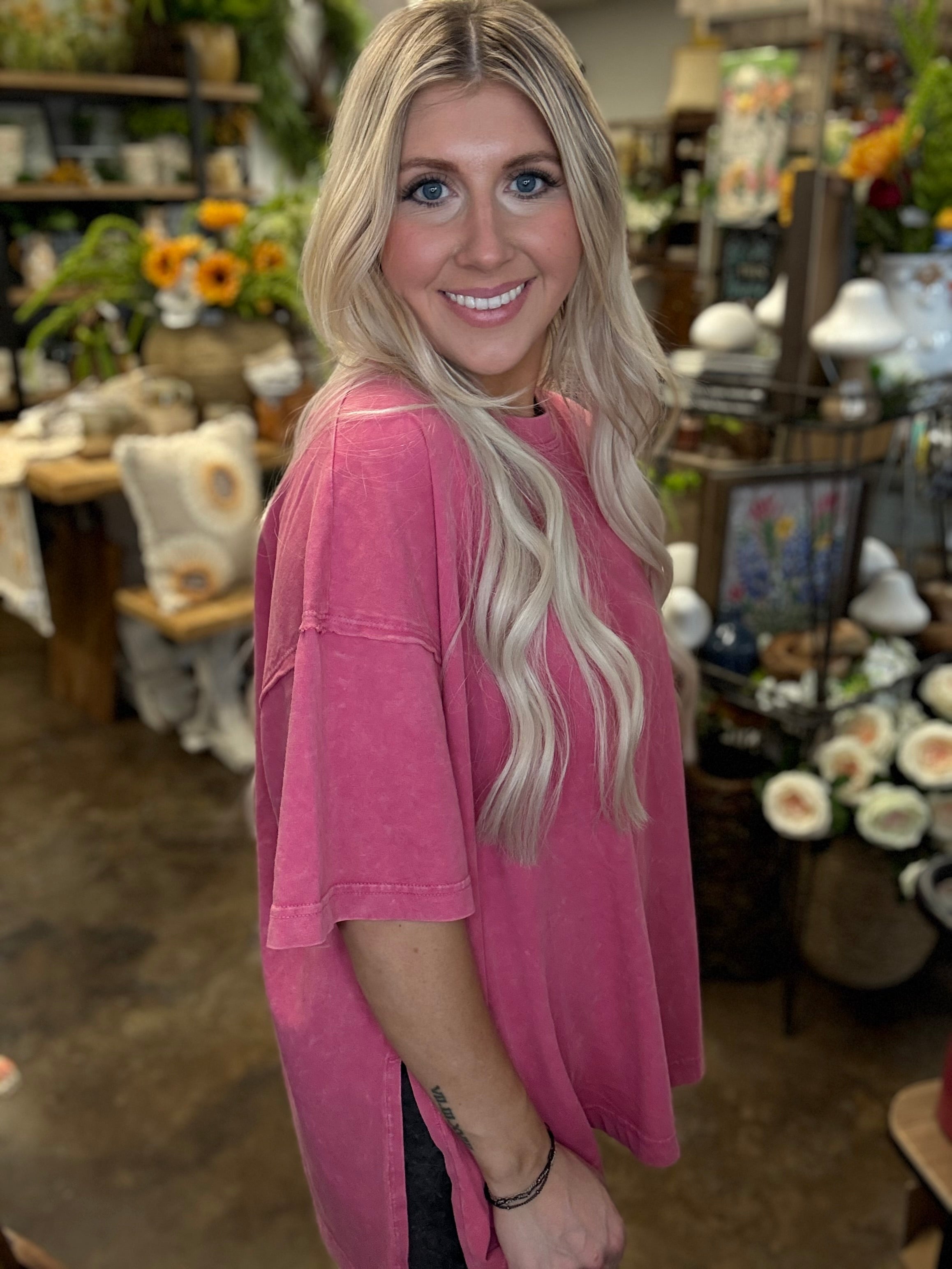 French Pink Oversized Tee