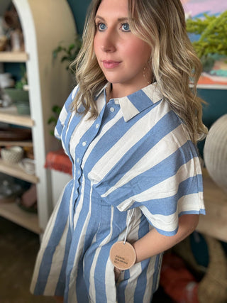 Stripe Pintuck Dress