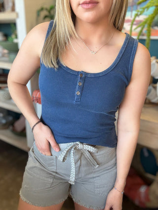 Navy Button Tank