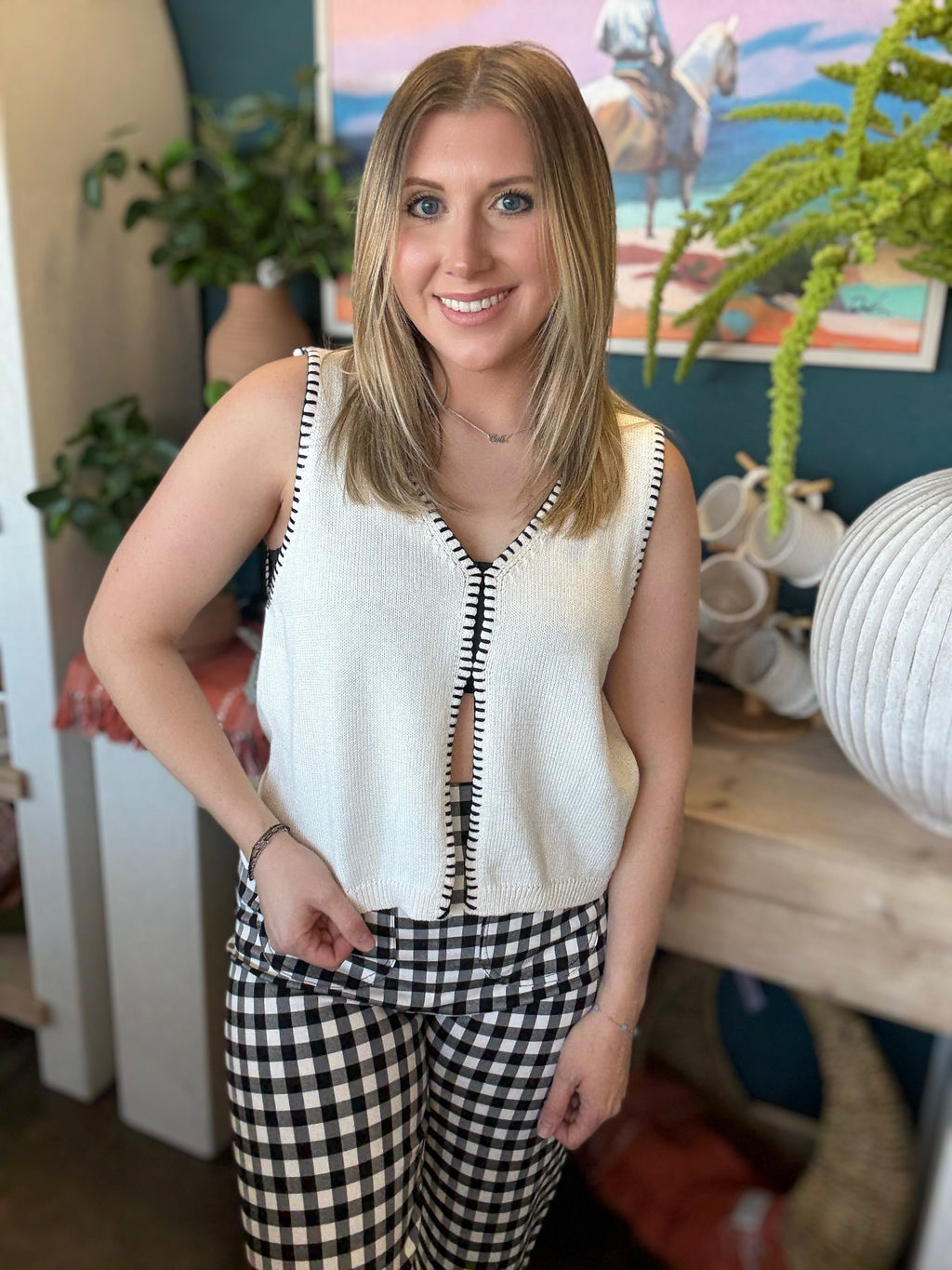 Stitch Detail Knit Vest