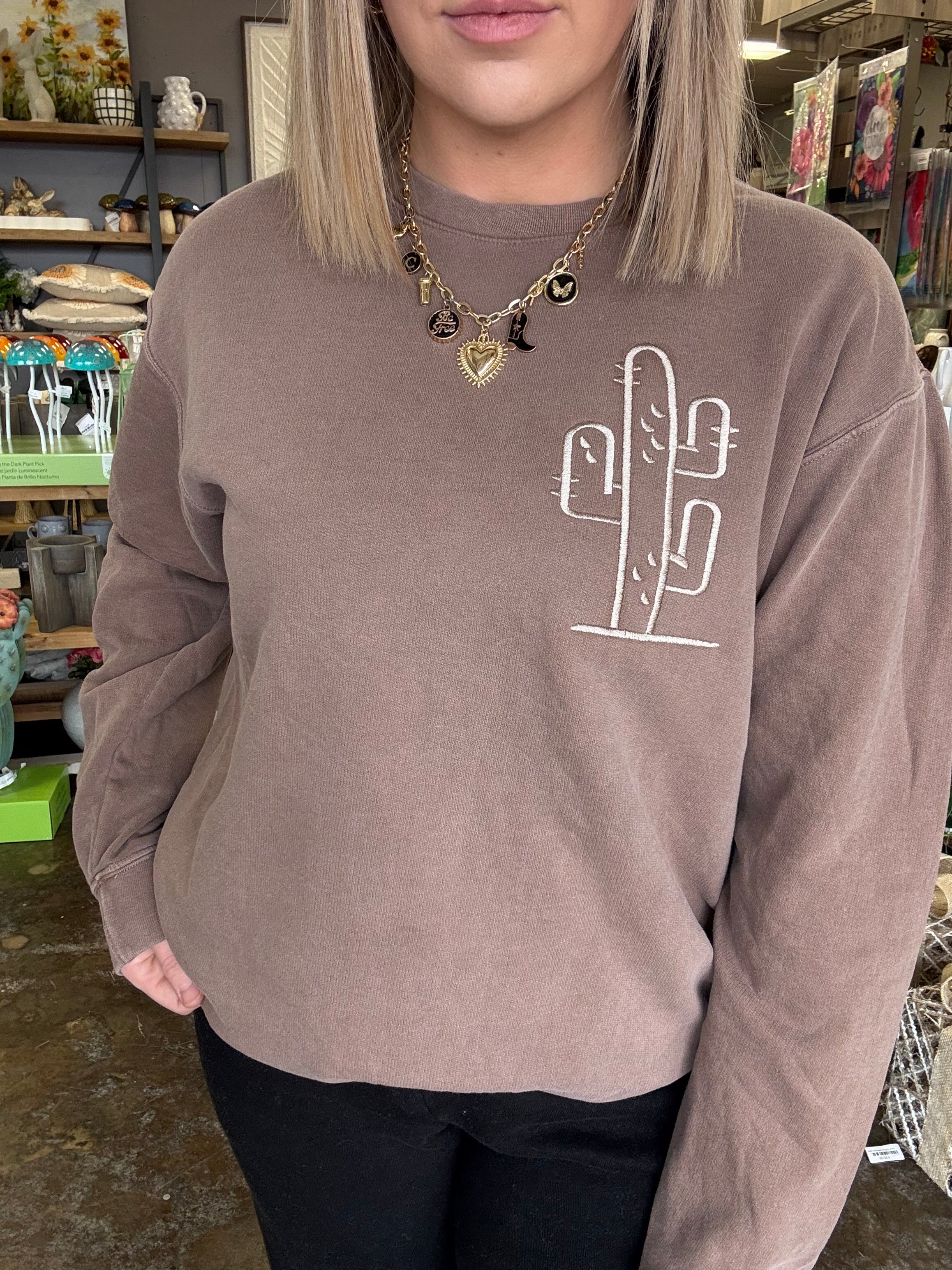 Cactus and Sun Sweatshirt.