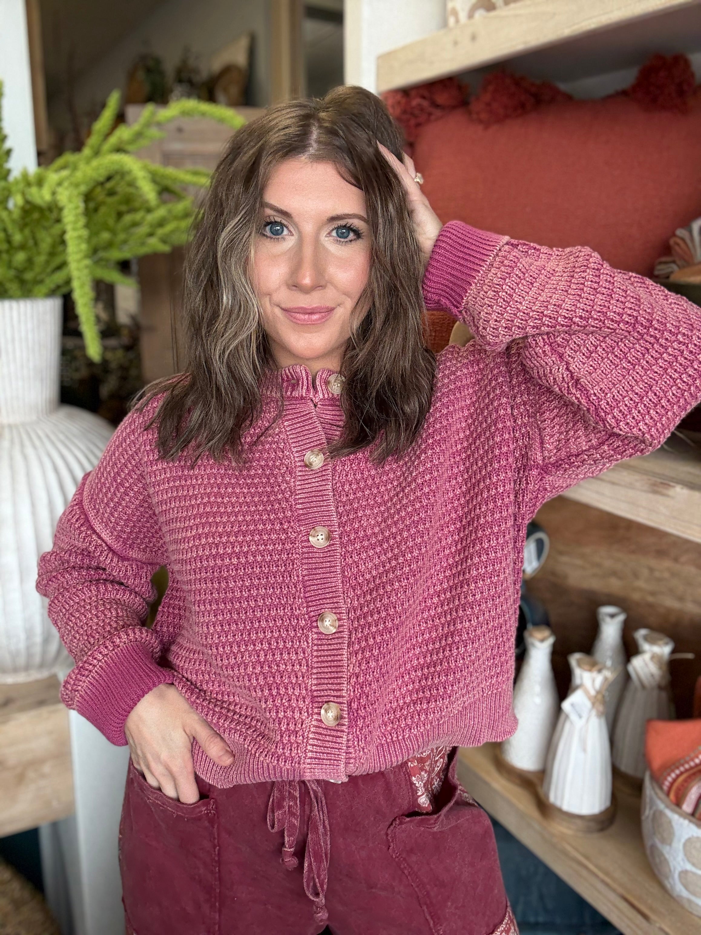 The Sunday Stroll Cardigan — Rosewood