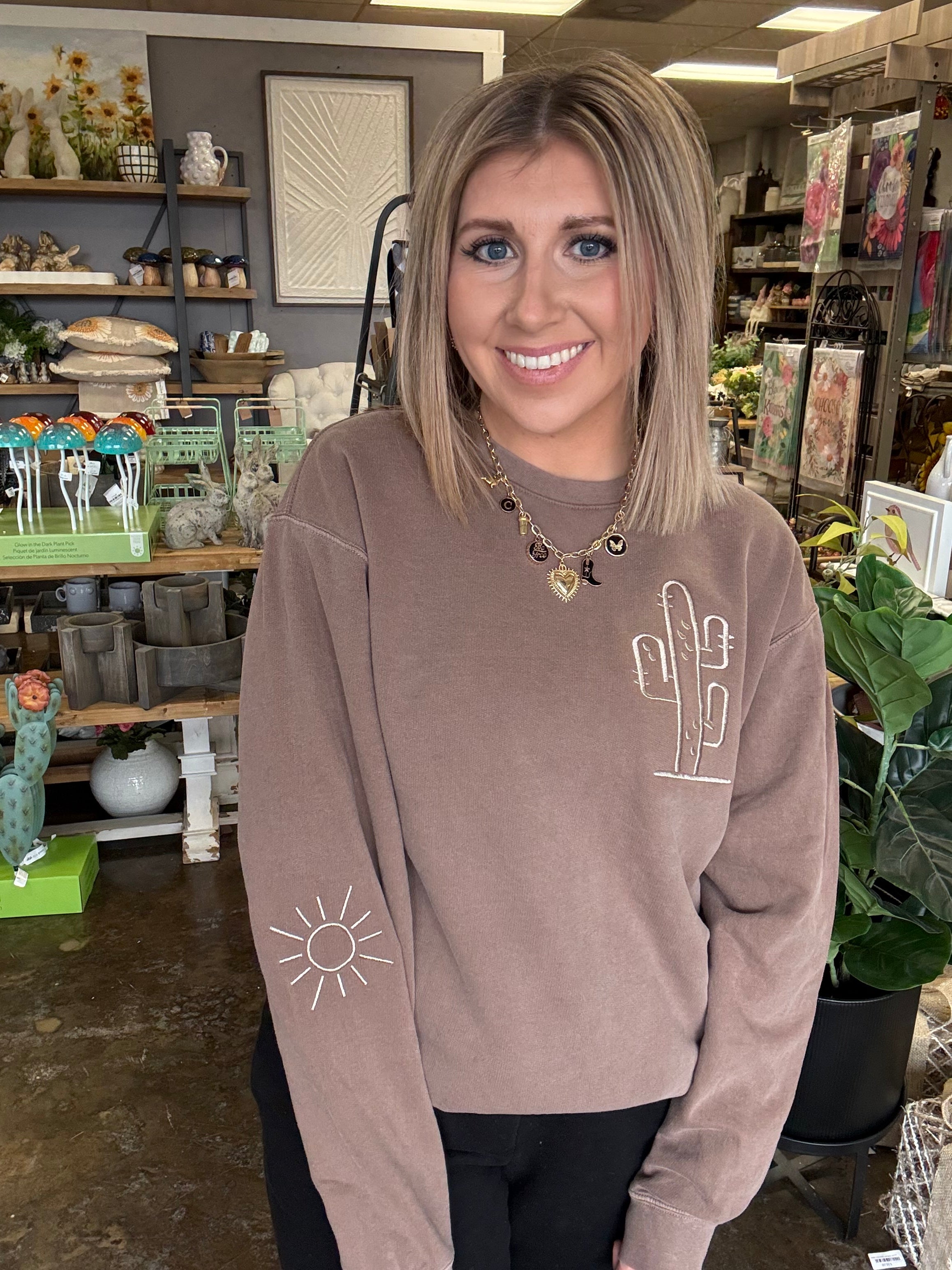 Cactus and Sun Sweatshirt.