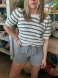 Distressed Hem Braid Detail Shorts