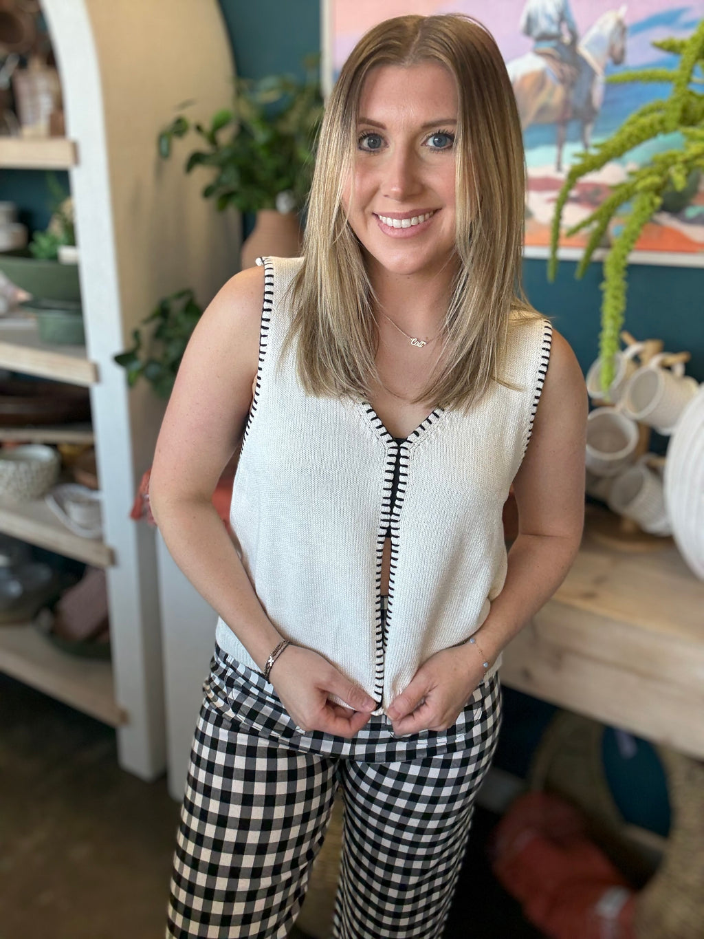 Stitch Detail Knit Vest