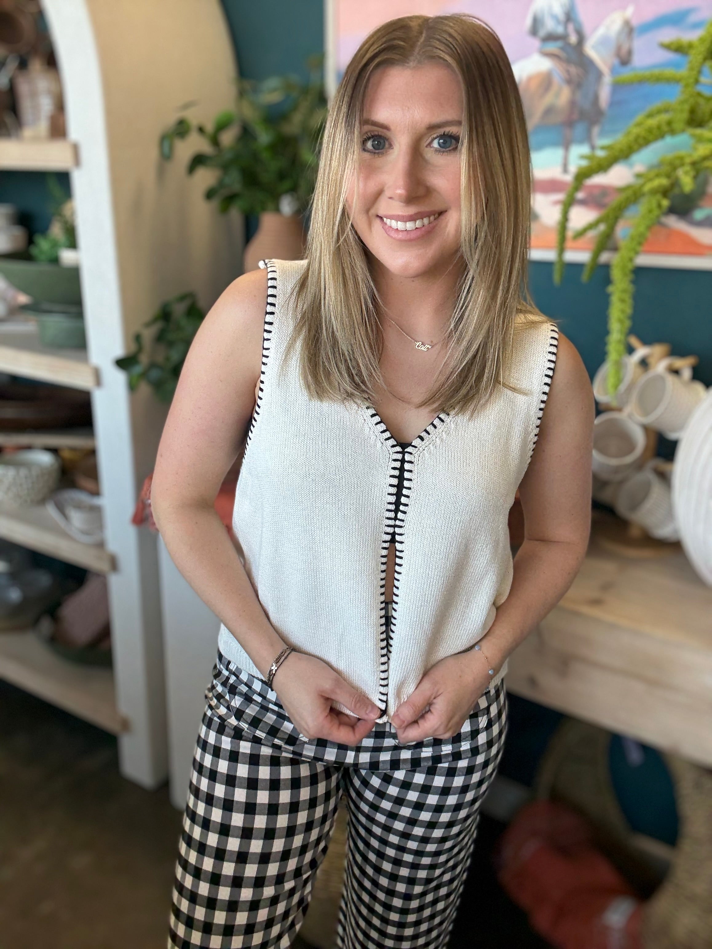 Stitch Detail Knit Vest