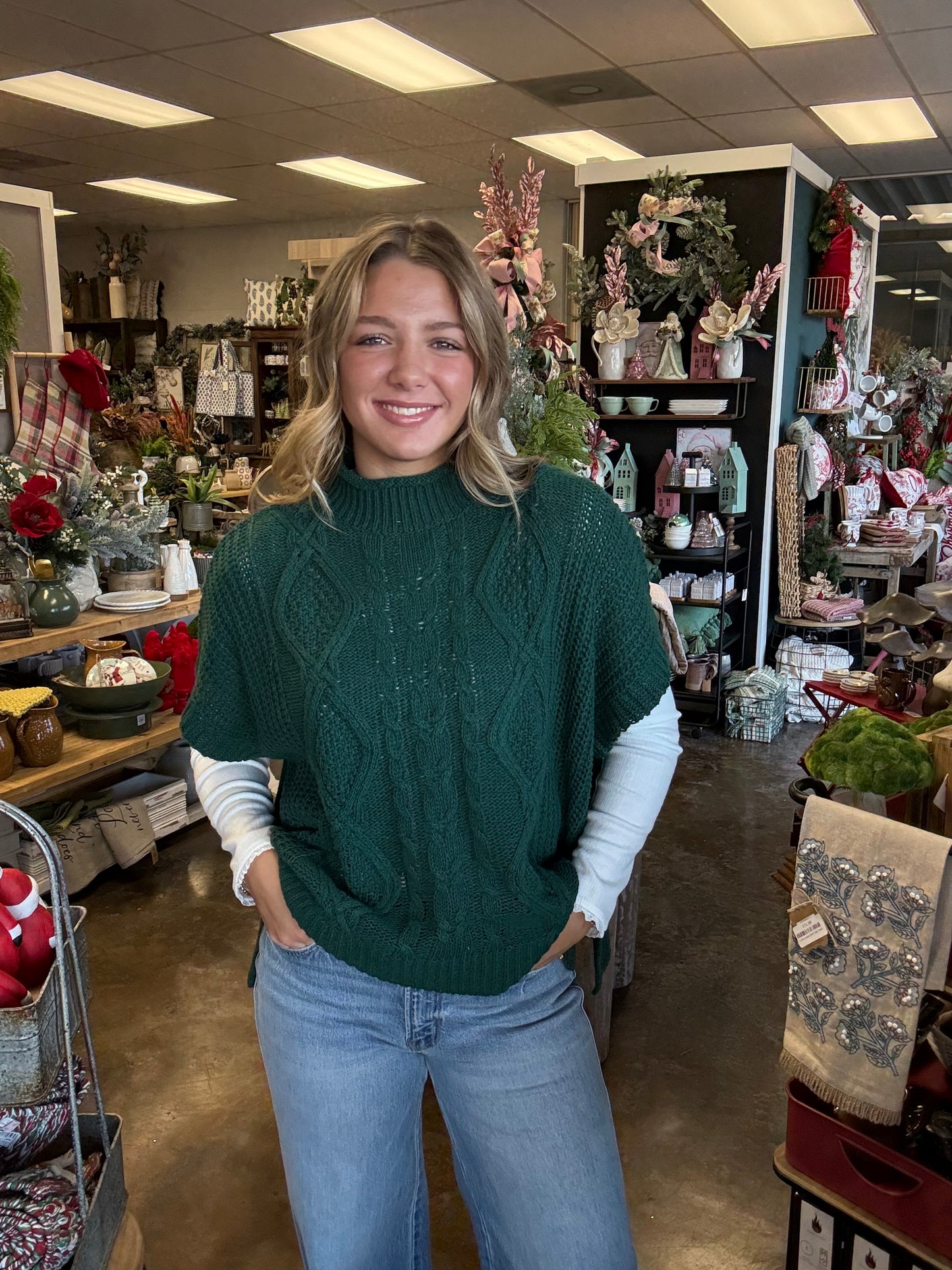 Claude Cable Knit — Green