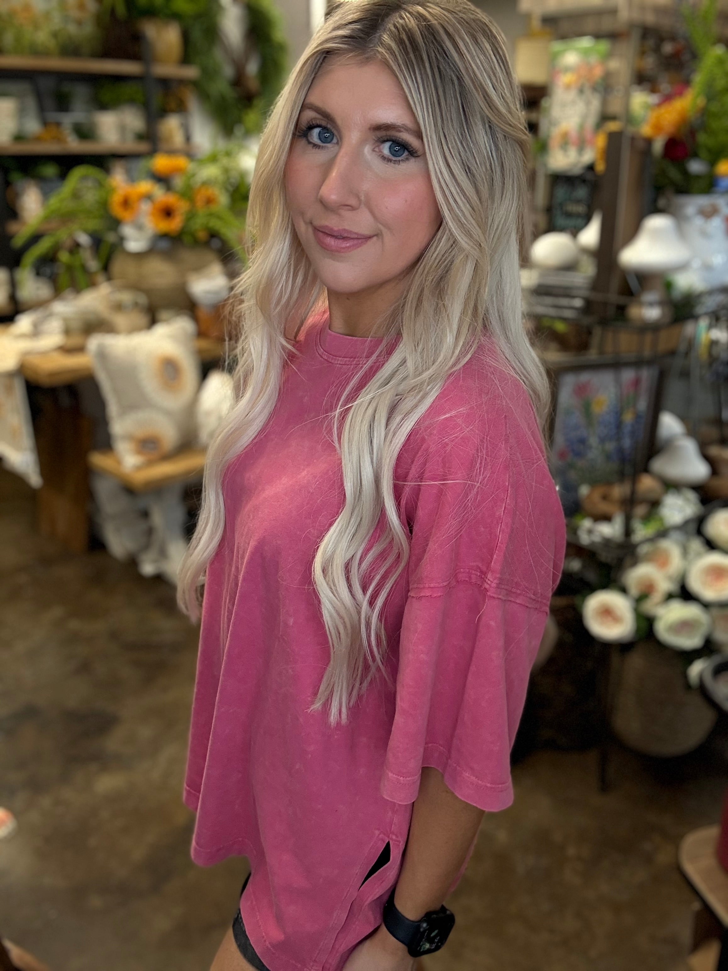 French Pink Oversized Tee