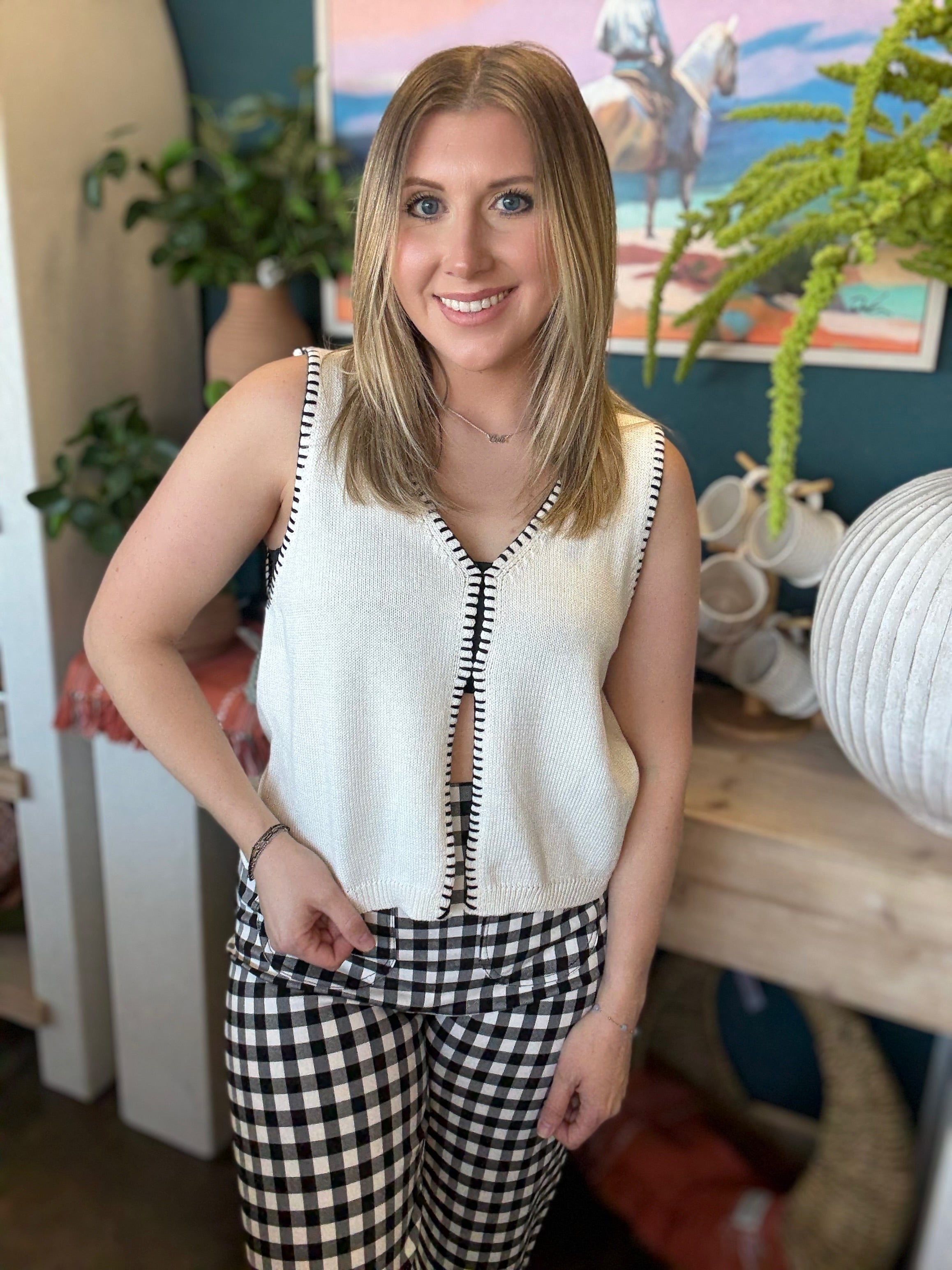 Stitch Detail Knit Vest