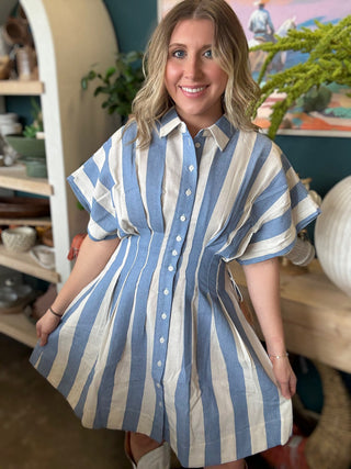 Stripe Pintuck Dress