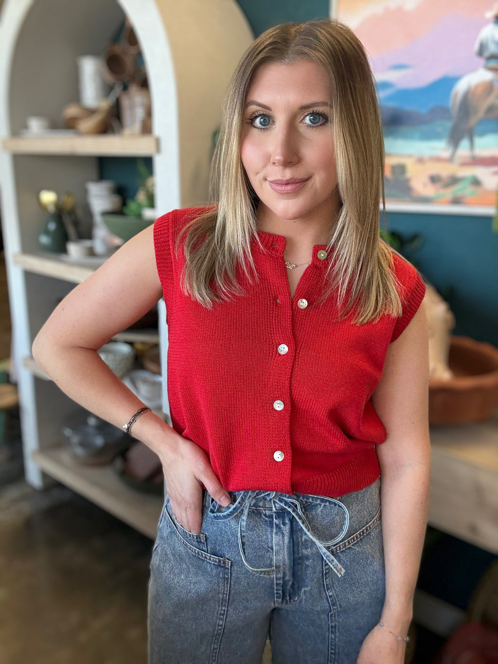 The Classic Button Knit Top