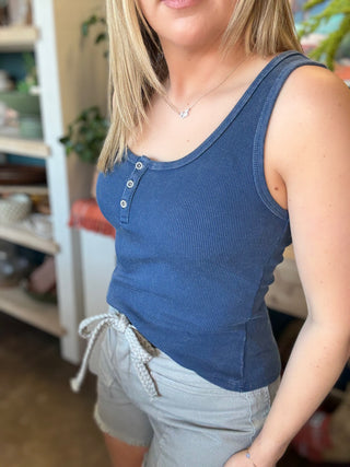 Navy Button Tank