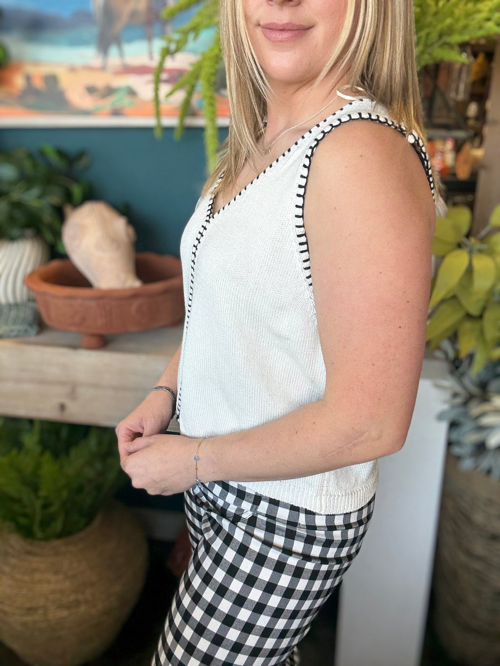 Stitch Detail Knit Vest