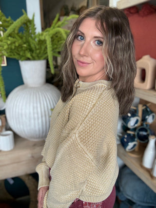 Mineral Washed Sunday Stroll Cardigan — Oatmeal