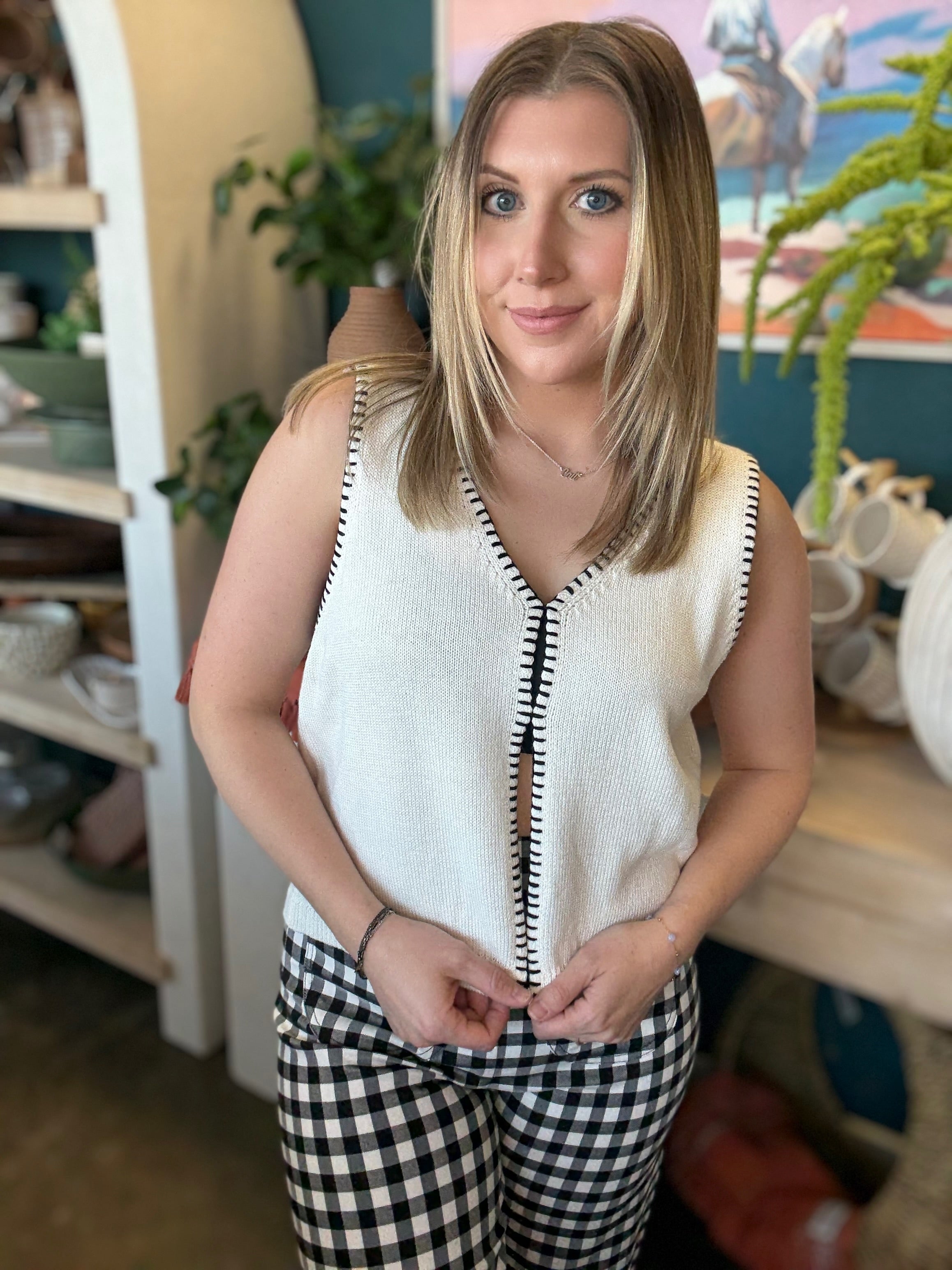 Stitch Detail Knit Vest