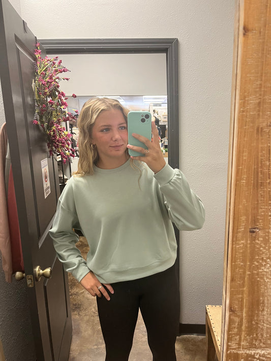 Sage Crop Sweatshirt