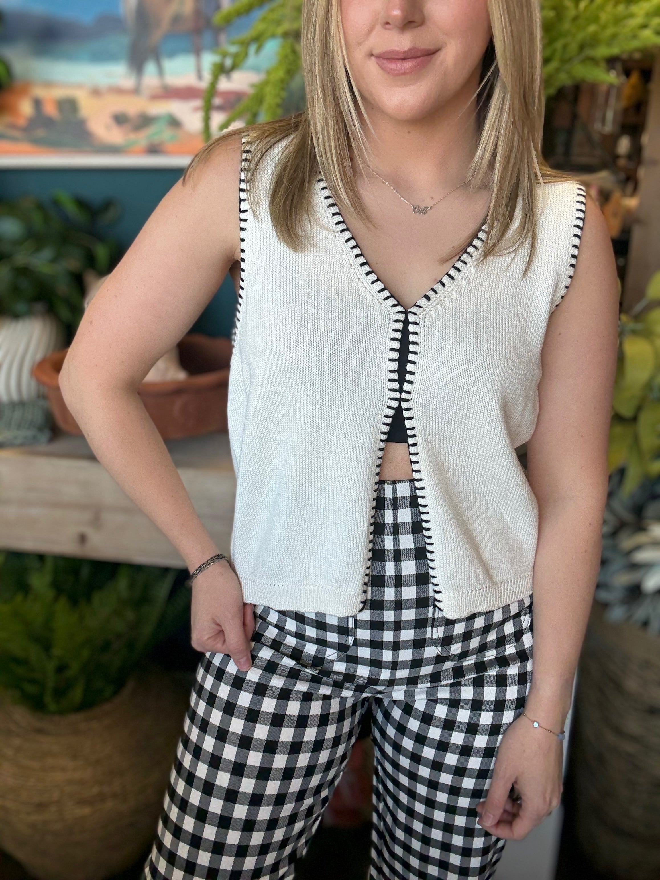 Stitch Detail Knit Vest