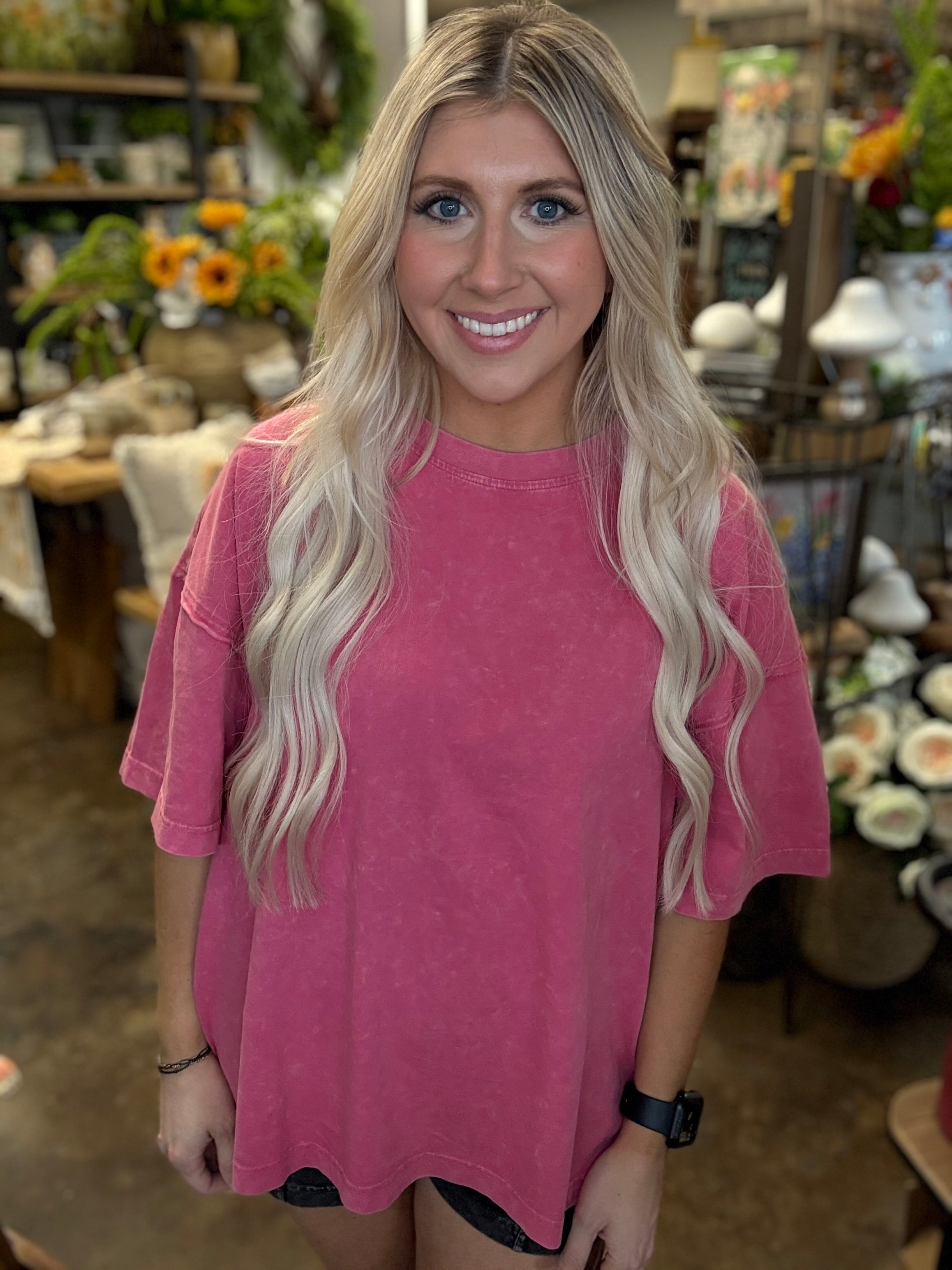 French Pink Oversized Tee