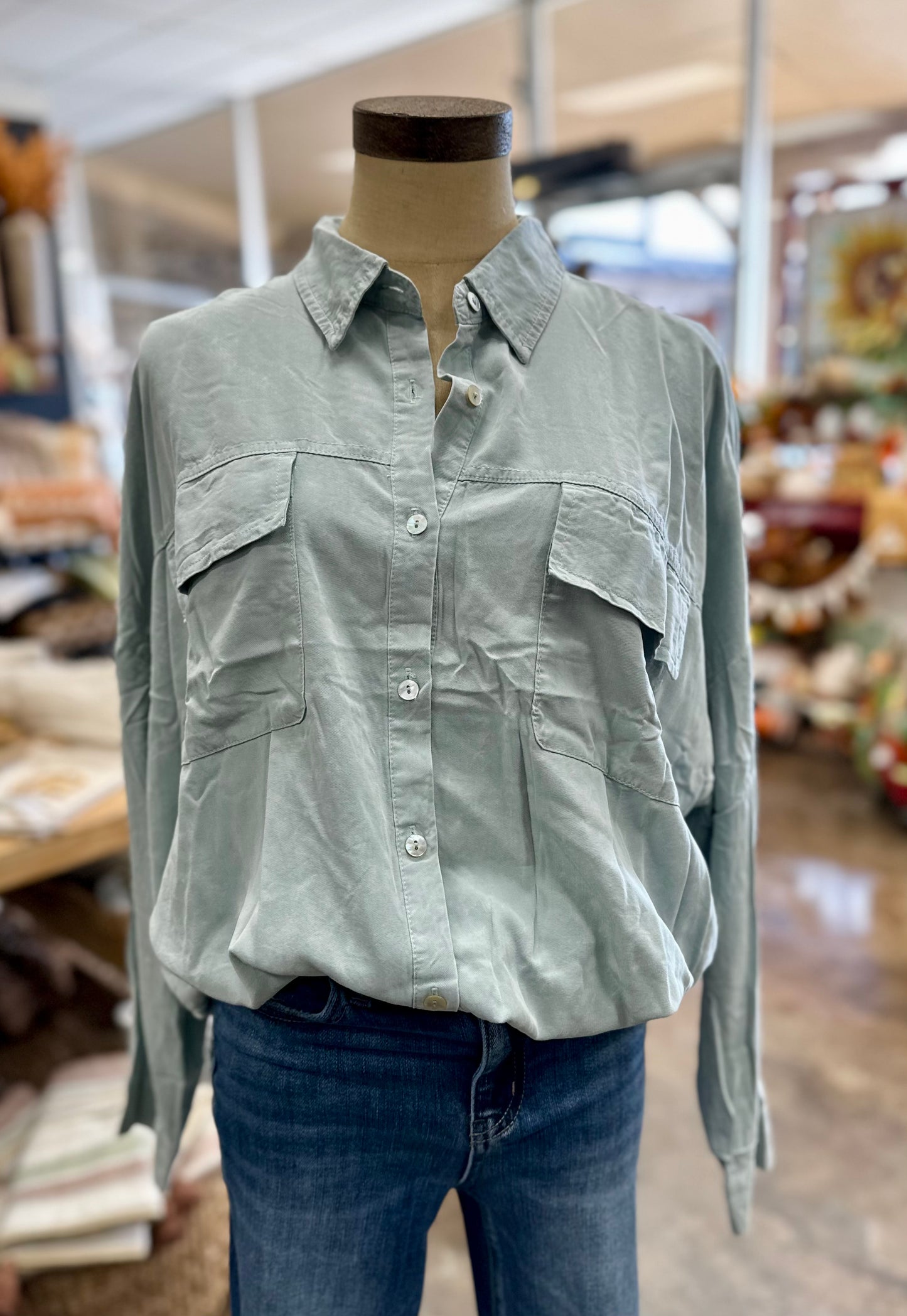 Button Down Long Sleeve - Vintage Blue
