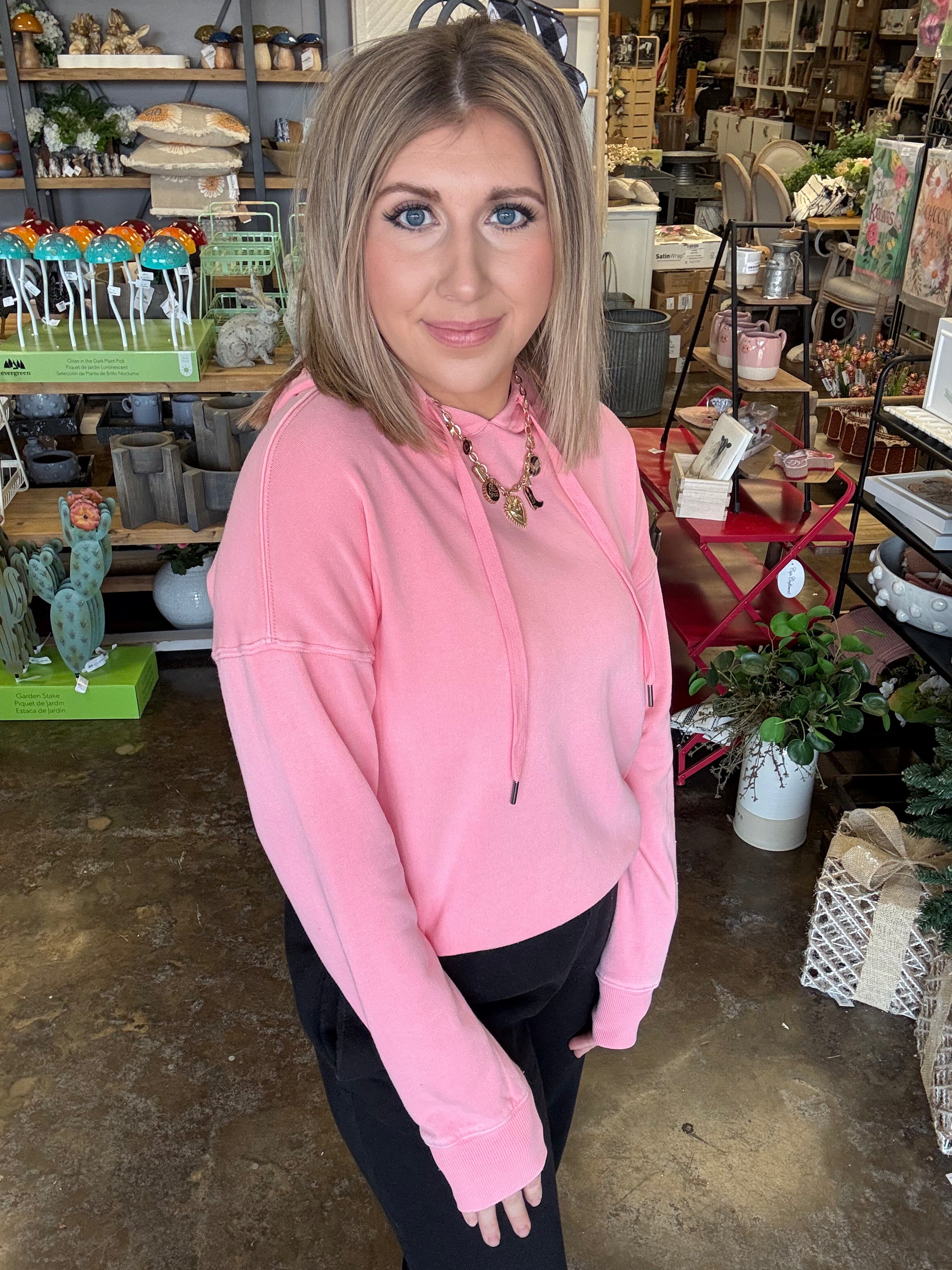 Geranium Pink Hoodie.