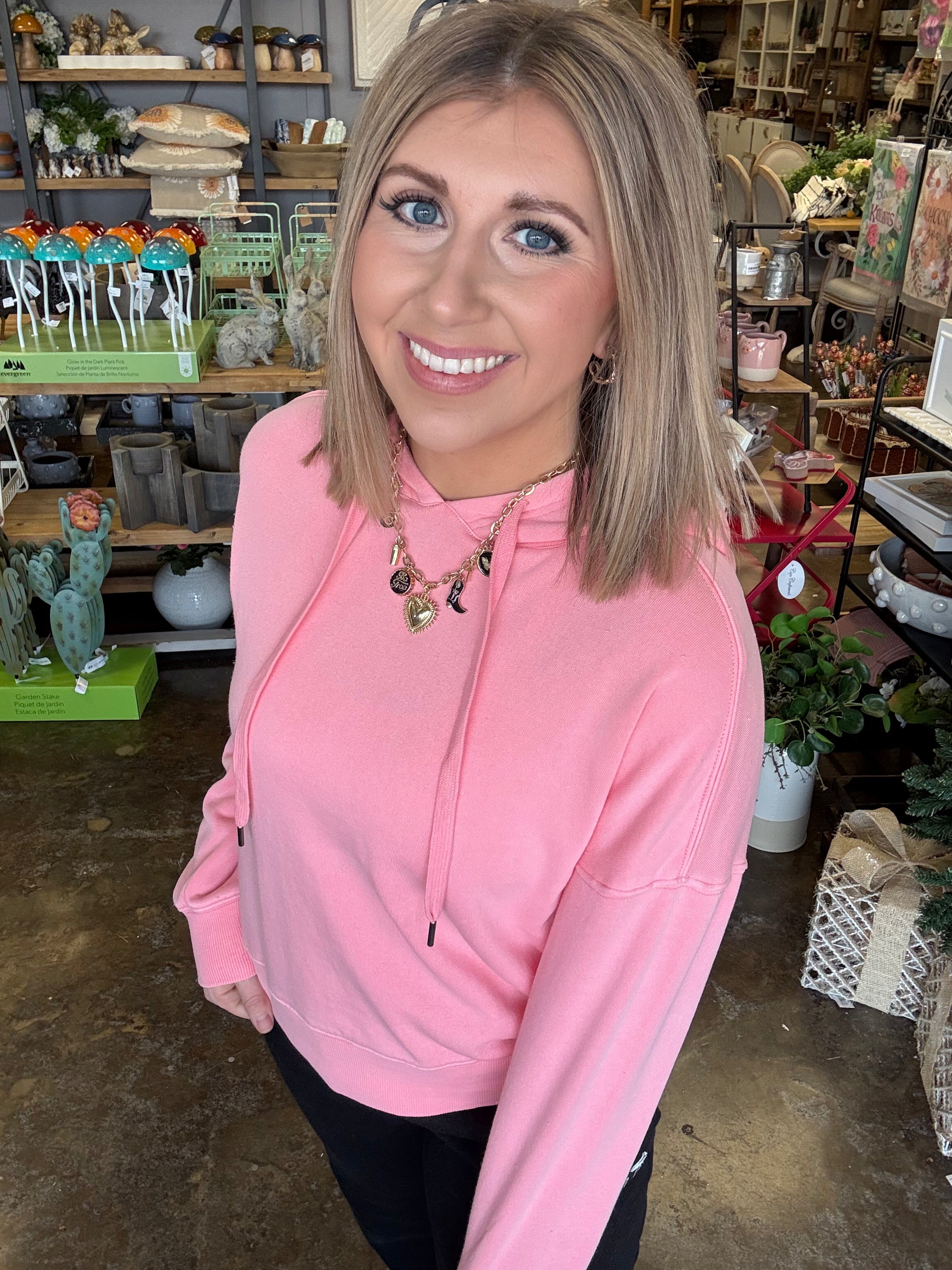 Geranium Pink Hoodie.